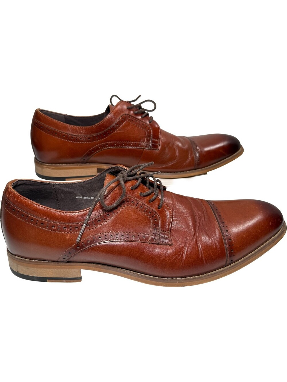Stacy Adams Dickinson Cap Toe Oxford Dress Shoes Cognac Mens Size 14M 25066-221 - Picture 1 of 16